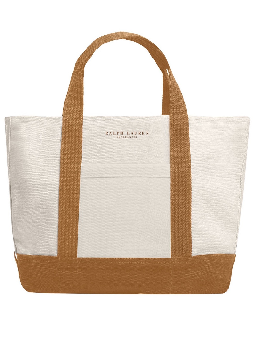 Ralph Lauren Beige Brown Canvas Tote Bag NWT